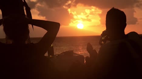 Drinking-Beer-on-the-Beach-at-Sunset