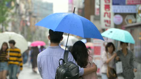 Couple-Sharing-Blue-Umbrella