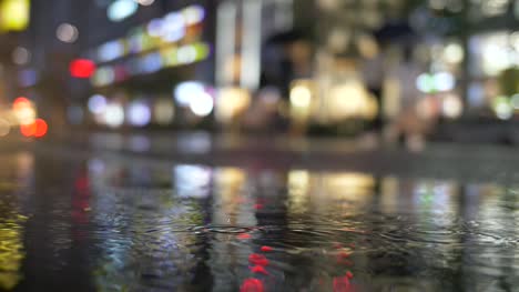 Slow-Motion-Raindrops-in-City-Night