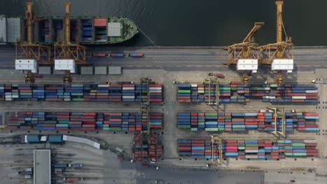 Flying-Over-Shipping-Container-Port